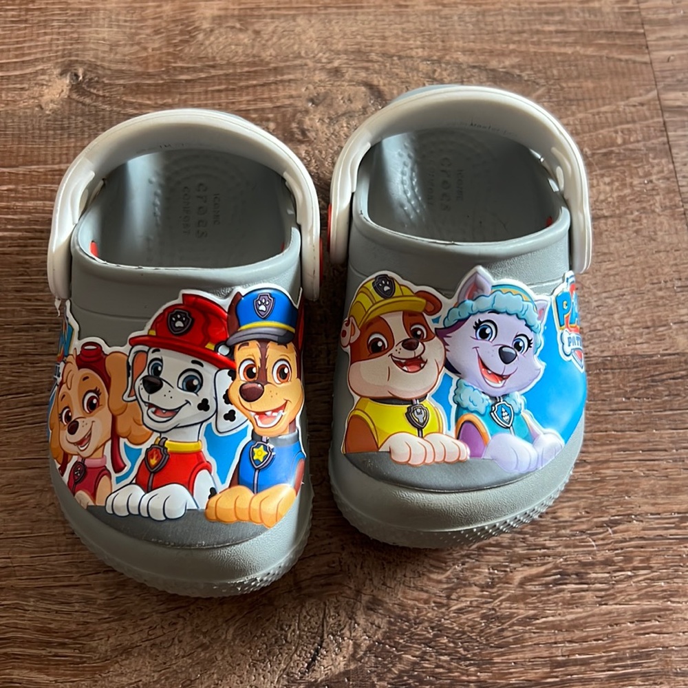 BNWOT Paw Patrol Crocs Never used we outgrew them before it was summer.